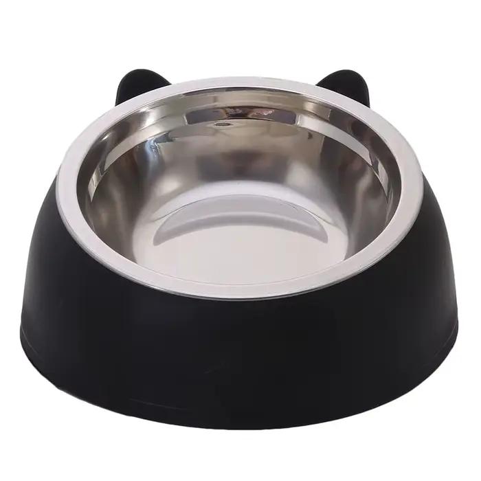 Bols inclinés en acier inoxydable pour chat, Base antidérapante, pour animaux de compagnie, chiots, 