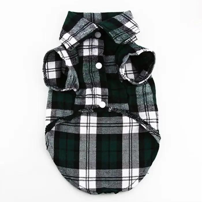 Vêtements pour petits chiens/chat, chemise à carreaux, manteau à revers, veste, hauts, accessoires p