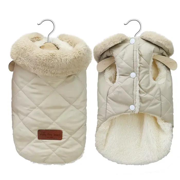 Chaud Chihuahua chien chat vêtements hiver col de fourrure petits chiens chiot manteau épais coton v