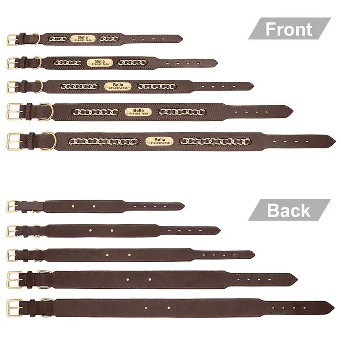 Accessoires de collier de chien en cuir personnalisés, étiquette d'identification personnalisée, col