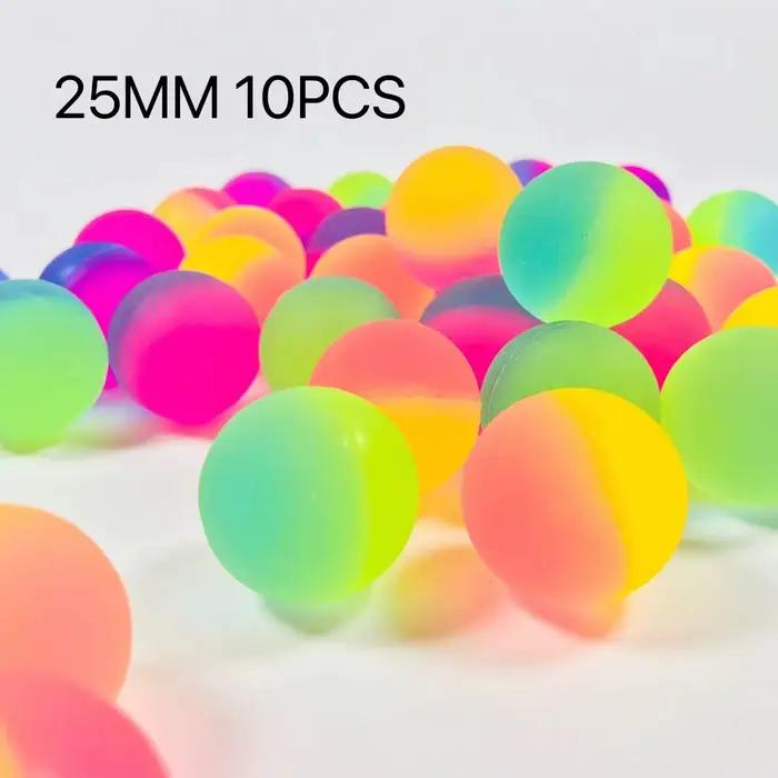 Boule élastique en caoutchouc, arc-en-ciel, bicolore, mat, solide, boule flottante colorée, boule am