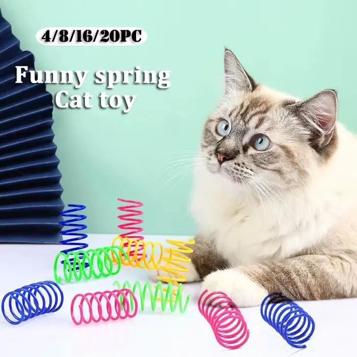 Jouet de printemps amusant pour chat, bobine colorée, ressorts en spirale, chasse d'interaction, jou