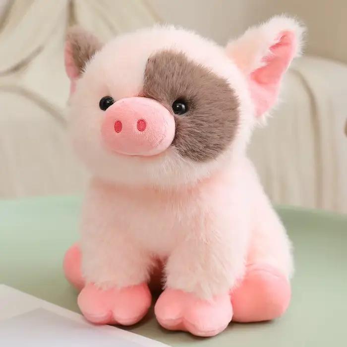 Jouet de démarrage pour chiots et chatons, cochon en peluche doux - Jouet de dentition ultra-doux de