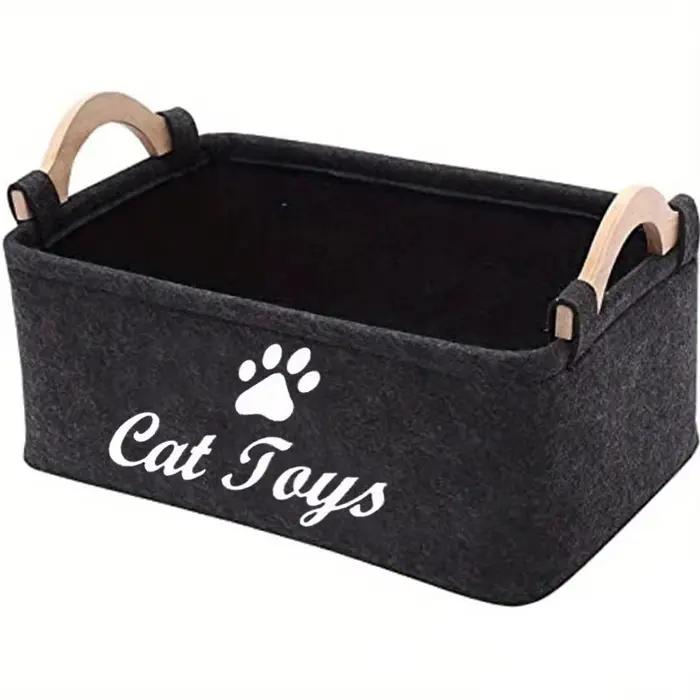 Panier de rangement élégant en feutre pour jouets d'animaux de compagnie, organisateur Durable pour 