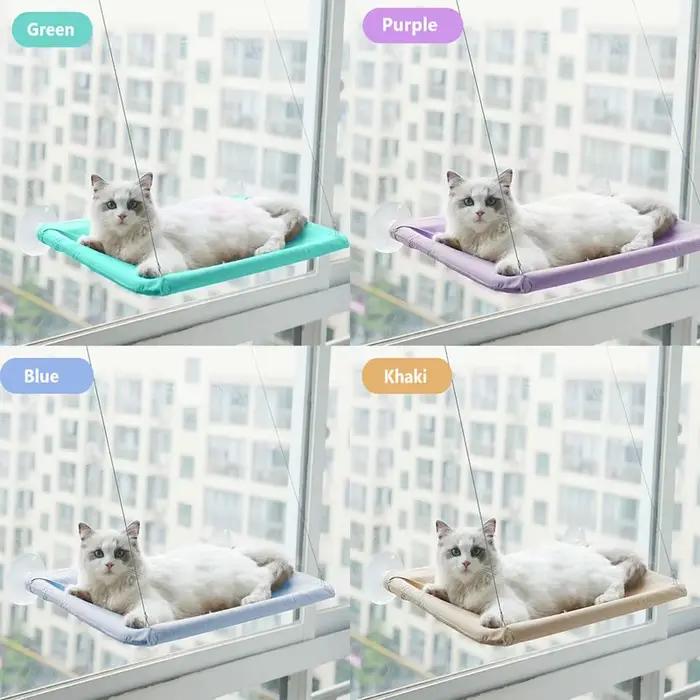 Hamac suspendu pour chat, lit pour chat, portant 20Kg, confortable, fenêtre ensoleillée, support de 