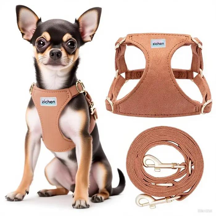 Harnais pour chiot XXS sans traction, avec laisse multifonction pour chien, doux et réglable, sans s