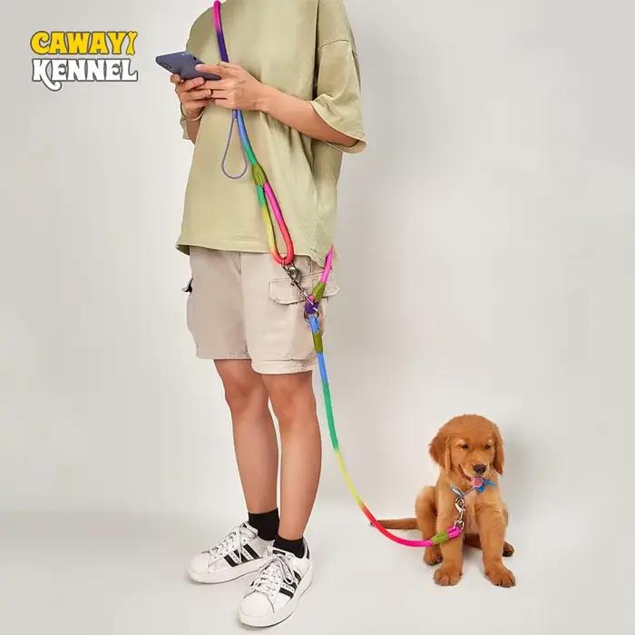 CAWAYI KENNEL Laisse en Nylon Réfléchissant pour Chien, Laisses pour Animal de Compagnie, Corde de T