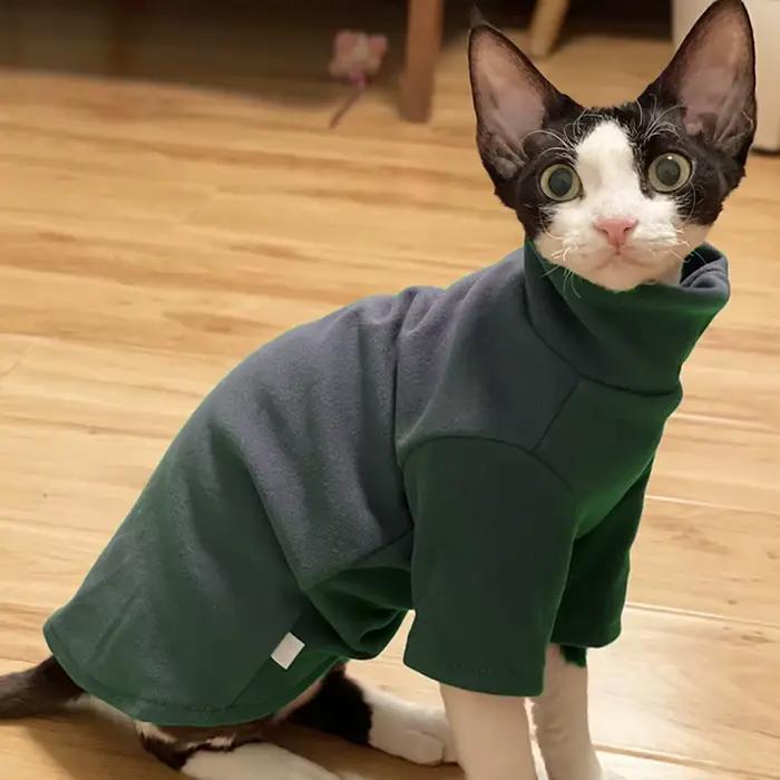 Sphynx chat vêtements bébé coton doux automne hiver chaton petit chien vêtements pour Cornish Devon 