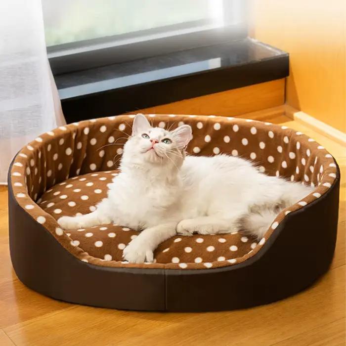 Lit pour chats, tampon éponge à pois, accessoires pour chiens, maisons et habitats, maison pour anim