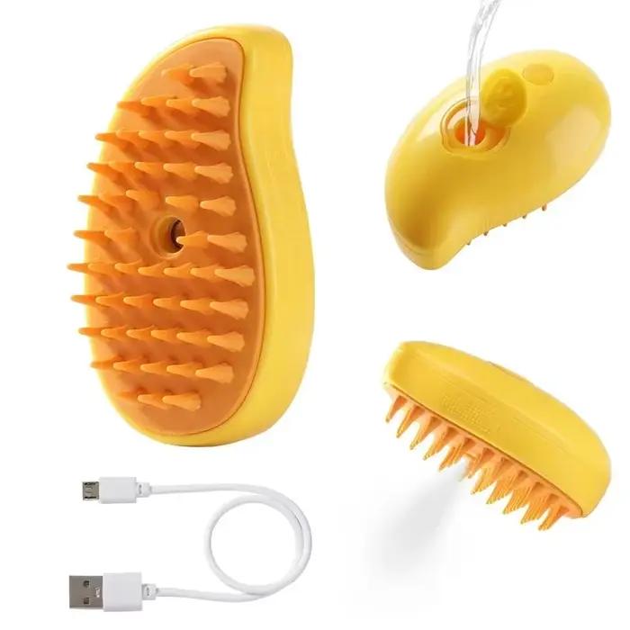 Brosse à vapeur 3 en 1 pour animaux de compagnie, 1 à 2 pièces, brosse de Massage pour chien, Spray 