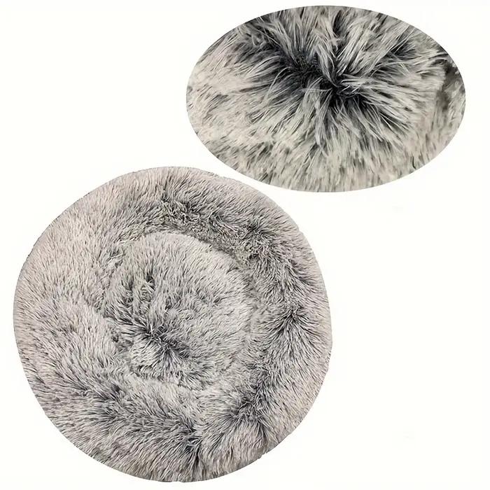 Lit rond pour chien, lit chaud d'hiver pour chat, panier en peluche pour chien, lit lavable pour ani