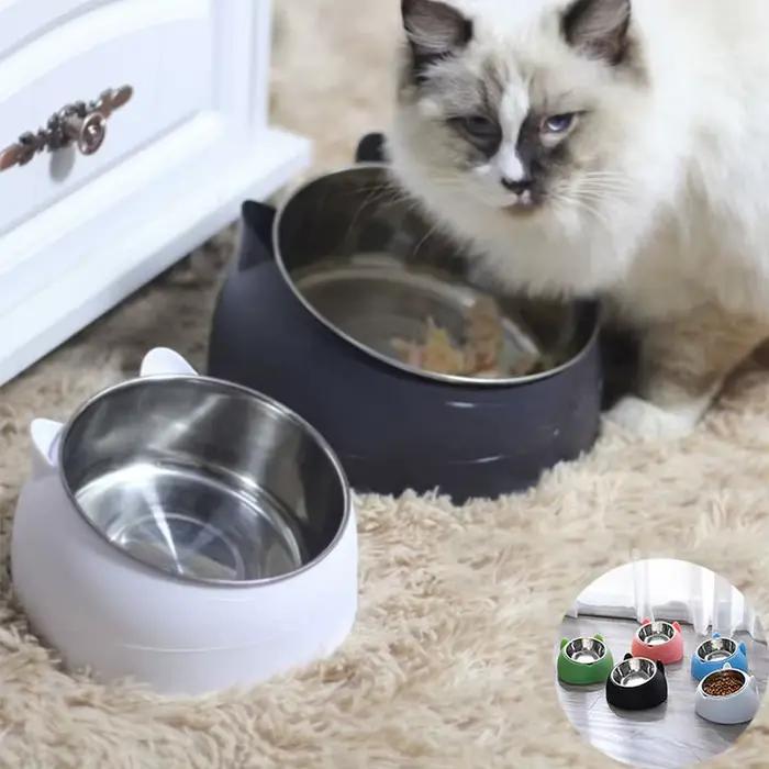 Bols en acier inoxydable pour chat, Base antidérapante, pour animaux de compagnie, chiot, chien, man