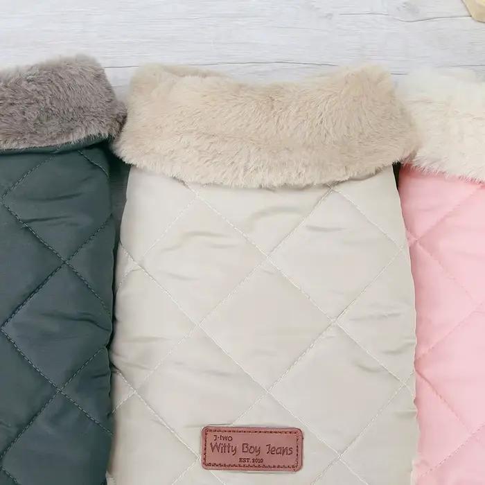 Chaud Chihuahua chien chat vêtements hiver col de fourrure petits chiens chiot manteau épais coton v