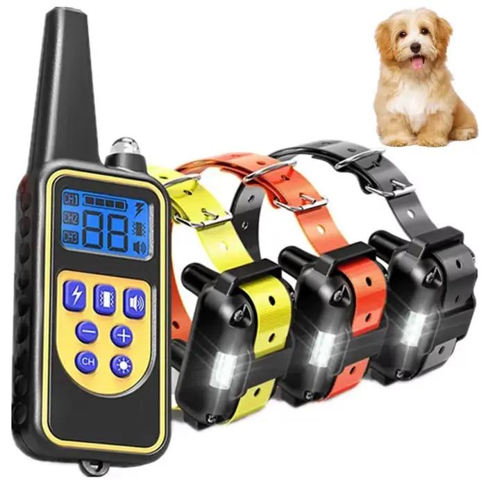 Collier Électrique Anti-Aboiement pour Chien, Étanche, avec Télécommande, Rechargeable, Dispositif d