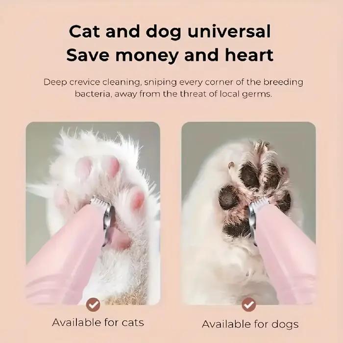 Tondeuse électrique pour animaux de compagnie, 1 pièce, pour chats, chiens, pieds, chargeur USB, pat