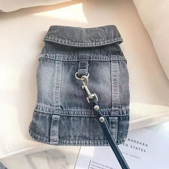 Veste de cow-boy en jean pour chien, vêtement élégant et décontracté, en Denim, pour chiot, Chihuahu