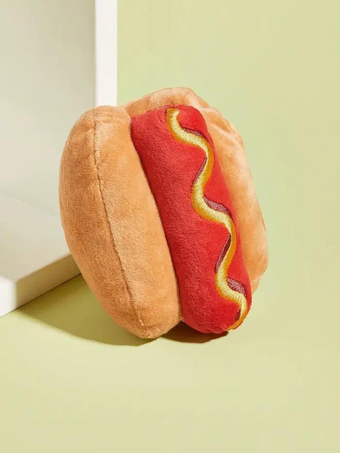 Jouet en peluche grinçant pour animaux de compagnie, conception de Hot Dog, jouet à mâcher Durable p