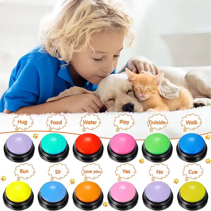 Jouets amusants pour animaux de compagnie enregistrables avec boutons parlants pour chiens, fournitu