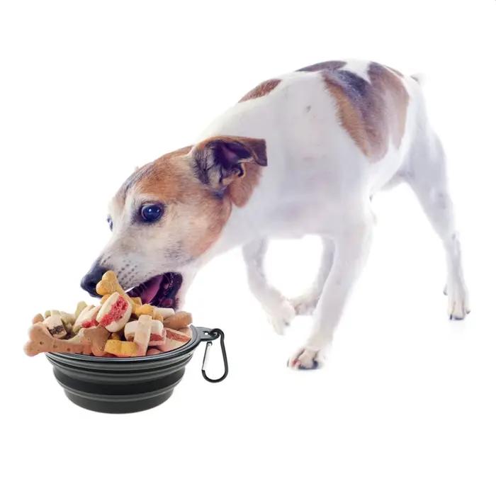 Gamelle en silicone souple pour chien, portable, pliable, voyage, nourriture, eau, sans odeur, 350ml
