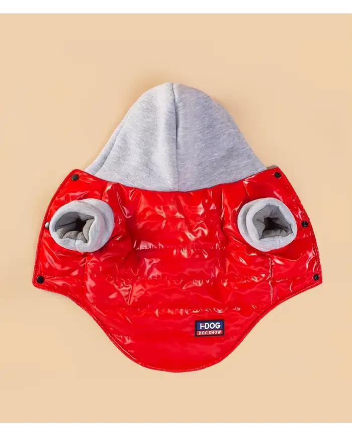 Veste imperméable pour chien, manteau d'hiver chaud doublé polaire, à capuche, vêtements pour chiens