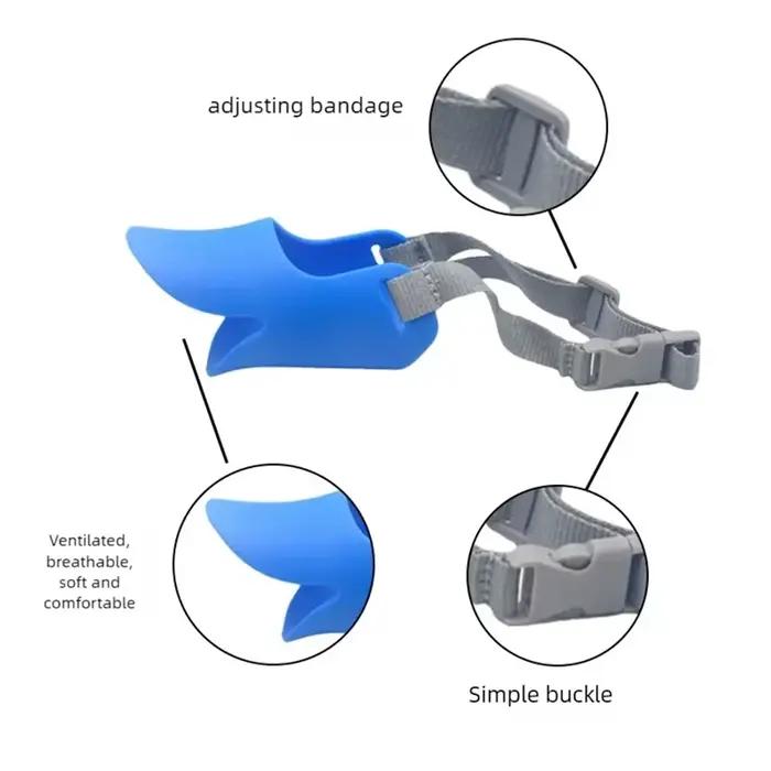 Muselière pour chien en silicone souple et sûre – Anti-morsure, Anti-aboiement, pour chiens de petit