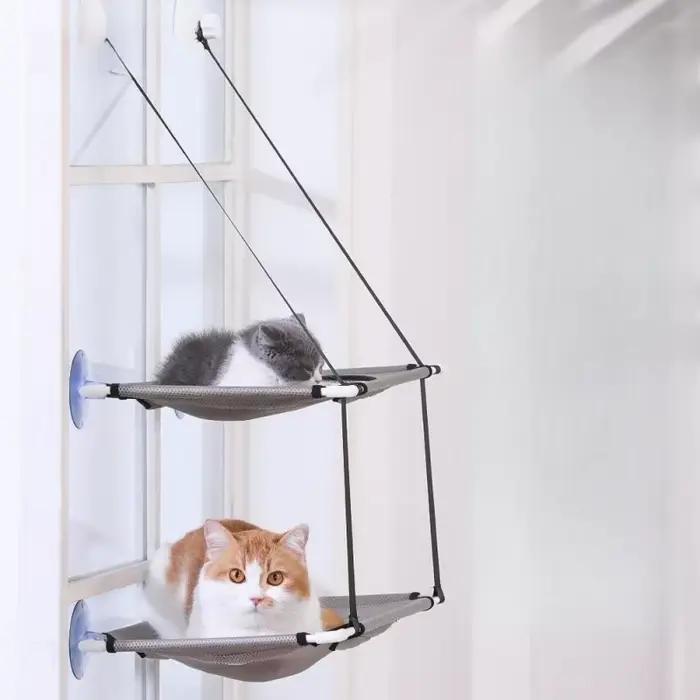 Hamac pour chat, lit de fenêtre, chaton, siège ensoleillé, lits suspendus, canapé pour chat, tunnels
