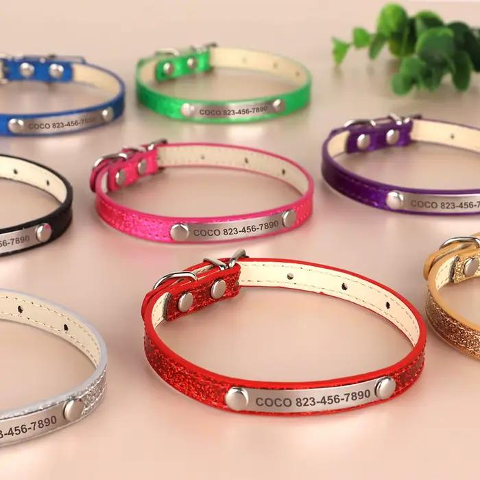 Collier d'identification Anti-perte pour chat, collier personnalisé pour chiot et chat, étiquette de
