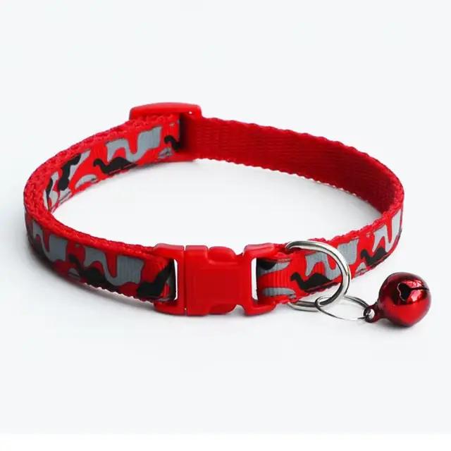 Collier camouflage pour chien et chat, avec cloche, Cool, réglable, réfléchissant, avec cloche, sang