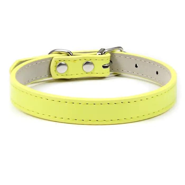 Collier coloré réglable en cuir PU pour animaux de compagnie, collier pour chaton et chat, sangle de