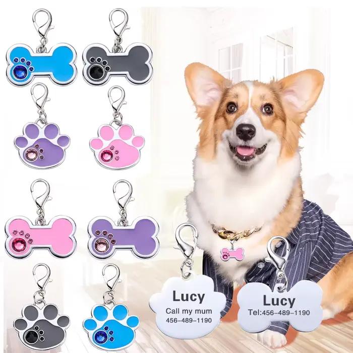 Carte d'identité en alliage Anti-perte pour animaux de compagnie, pendentif de marque, mignon, chien