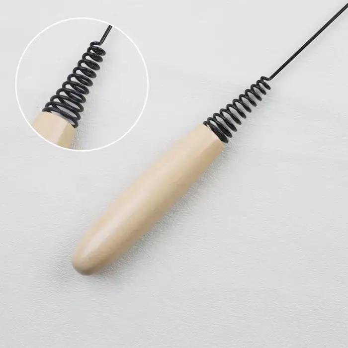 Bâton de chat à ressort avec manche en bois, tête de remplacement de plumes de perles, jouets pour c