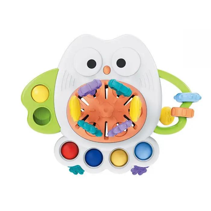 Jouet sensoriel Montessori à tirer sur une corde, jouet de dentition en silicone pour bébé, activité