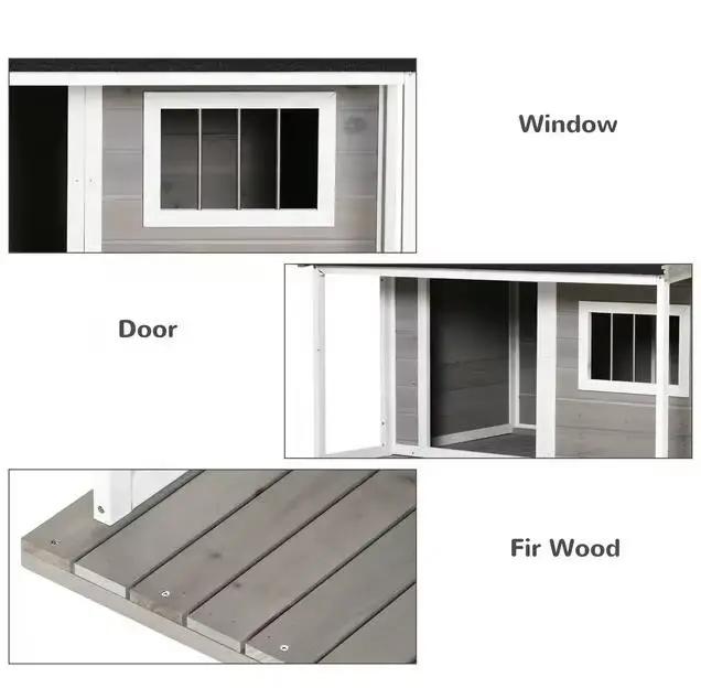 Maison pour animaux de compagnie en bois, grande maison pour chiens, chenilles d'extérieur en bois