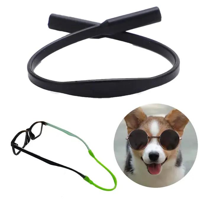 Produits pour animaux de compagnie lunettes antidérapantes sangles de corde lunettes de soleil en Si