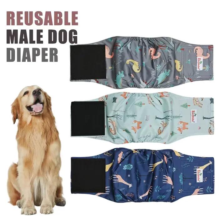 Couches lavables réutilisables pour animaux de compagnie, couches lavables pour chien mâle, bandes d