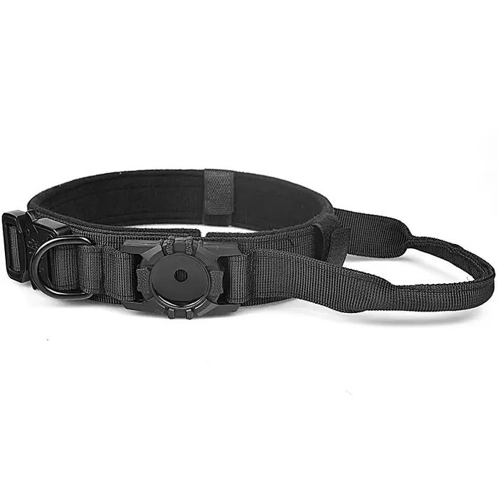 Collier tactique pour chien AirTag, avec support AirTag et poignée, boucle en métal pour chien milit