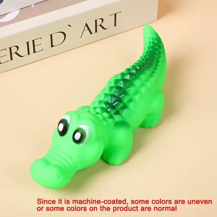 Jouet pour chien en caoutchouc couineur en forme de crocodile – Jouet durable à mâcher et à jouer po
