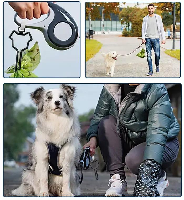 Sacs de merde de chien, mains libres, corde de Traction, distributeur de sac de toilette, support di
