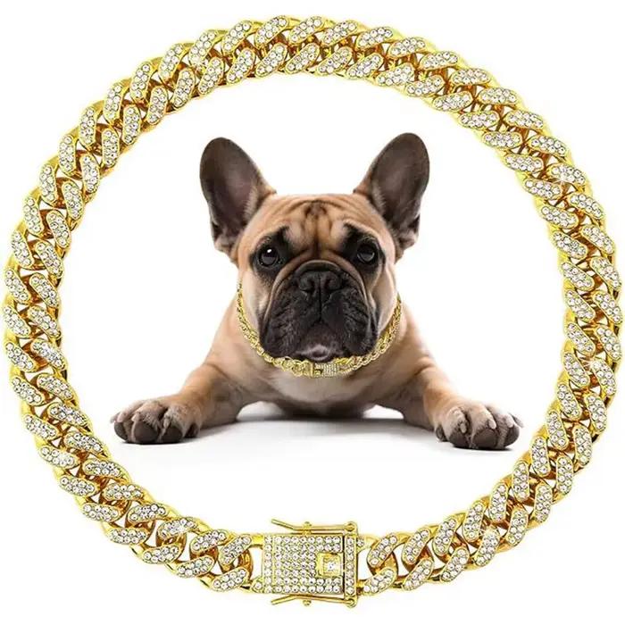Collier en diamant pour chien, chaîne de marche en métal avec boucle sécurisée, collier de Style cub