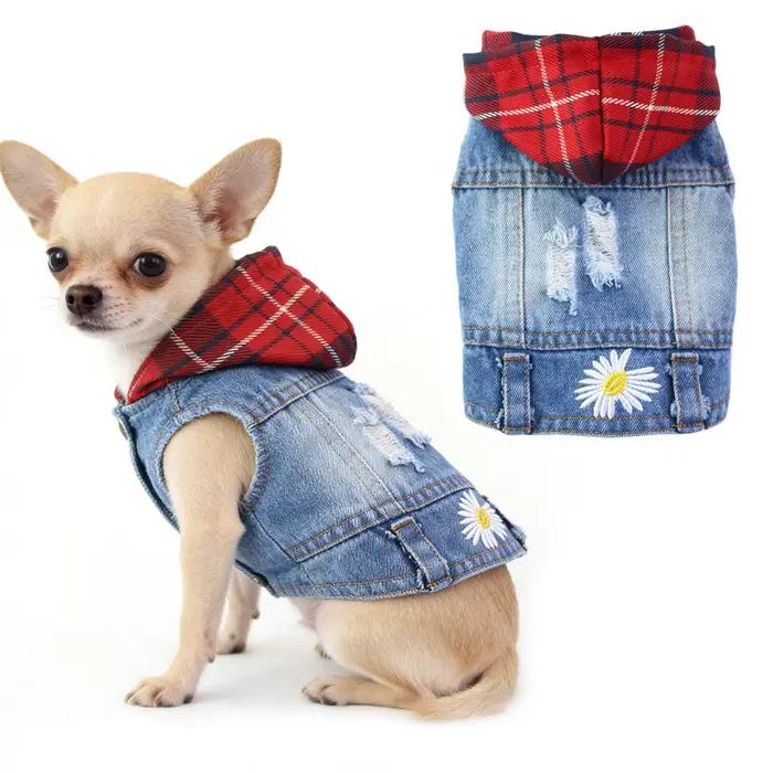 XS-2XL Denim chien vêtements Cowboy chien manteau chiot vêtements pour petits chiens jean veste chie