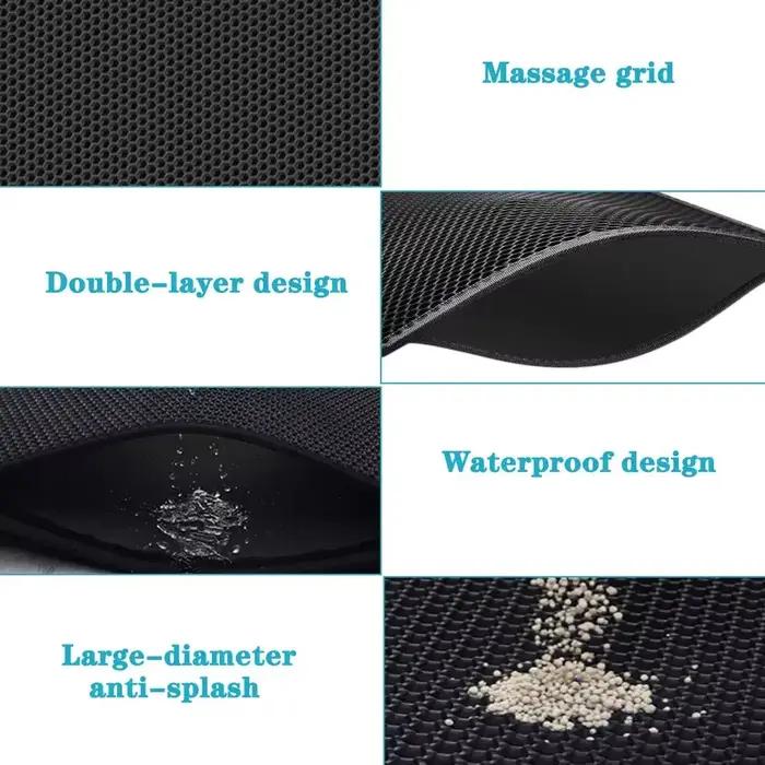 Tapis de litière pour chat avec cadeau, Double couche, imperméable, pour boîte à litière pour animau