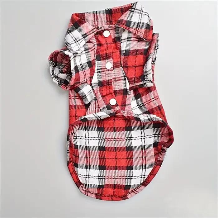 Mn-Manteau chemise à carreaux pour petits chiens et chats, gardez votre animal de compagnie mignon e