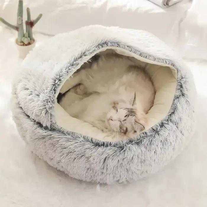 Chenil rond doux pour chien et chat