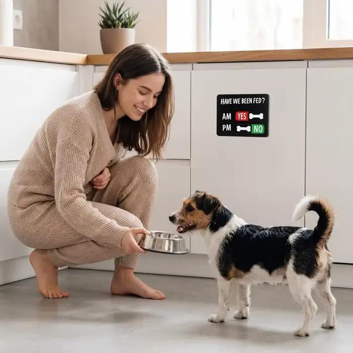 4/1 Pièces Aimant de Référence Alimentaire pour Animaux (Chats et Chiens) en Bois