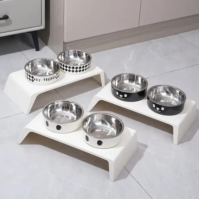 Bols surélevés pour animaux de compagnie avec support surélevé et double