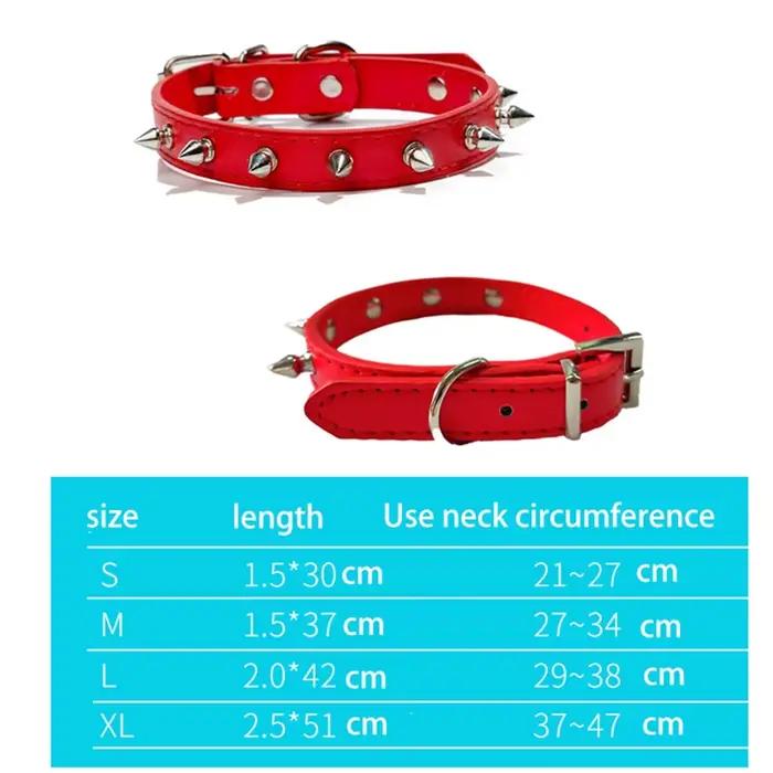 Colliers pour animaux de compagnie réglables en cuir PU à la mode Punk Rivet collier pour chien à pointes pour petits