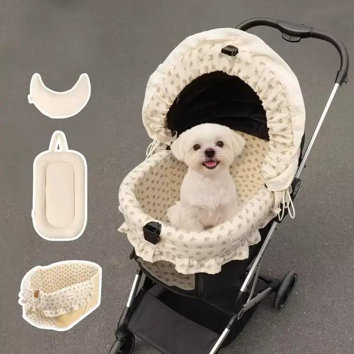 Housse de poussette pour chien douce pour la peau