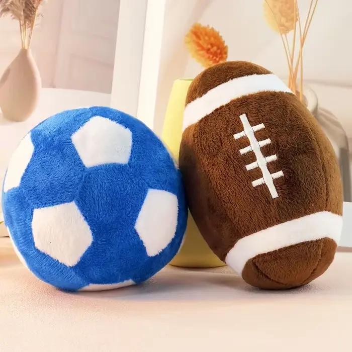 Jouet pour chien en forme de ballon de football et de rugby : Jouet interactif pour l'entraînement des chiots, jouet à mâcher pour soulager les dents et amuser les chiens énergiques