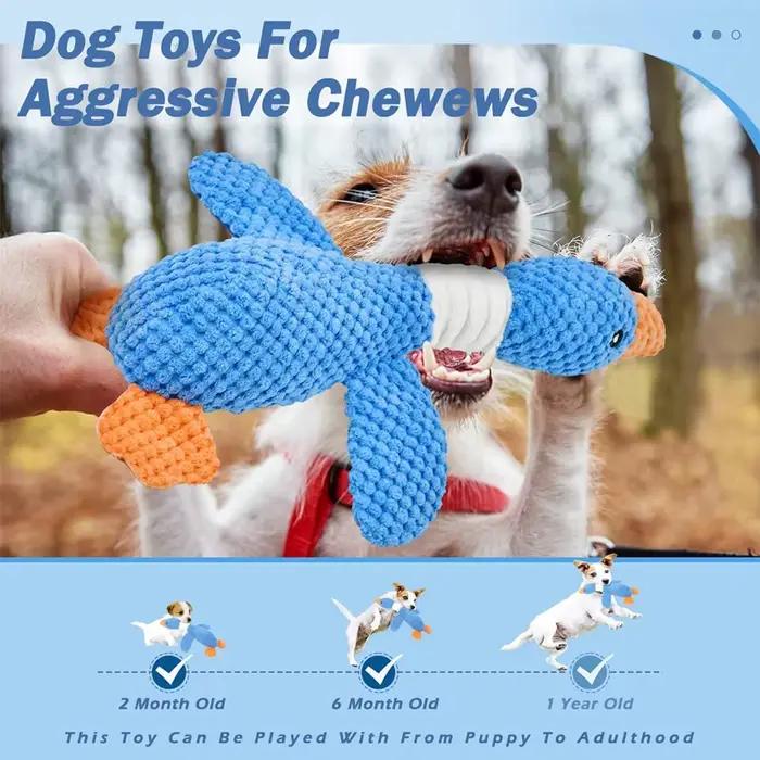Jouets pour chiens en forme de canard jaune pour mâcheurs agressifs