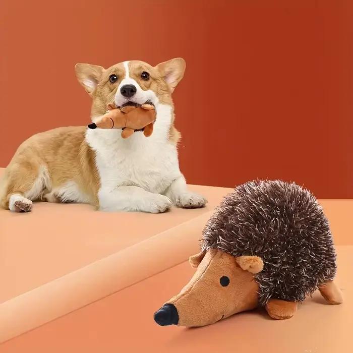 1 jouet en peluche hérisson couineur pour chien